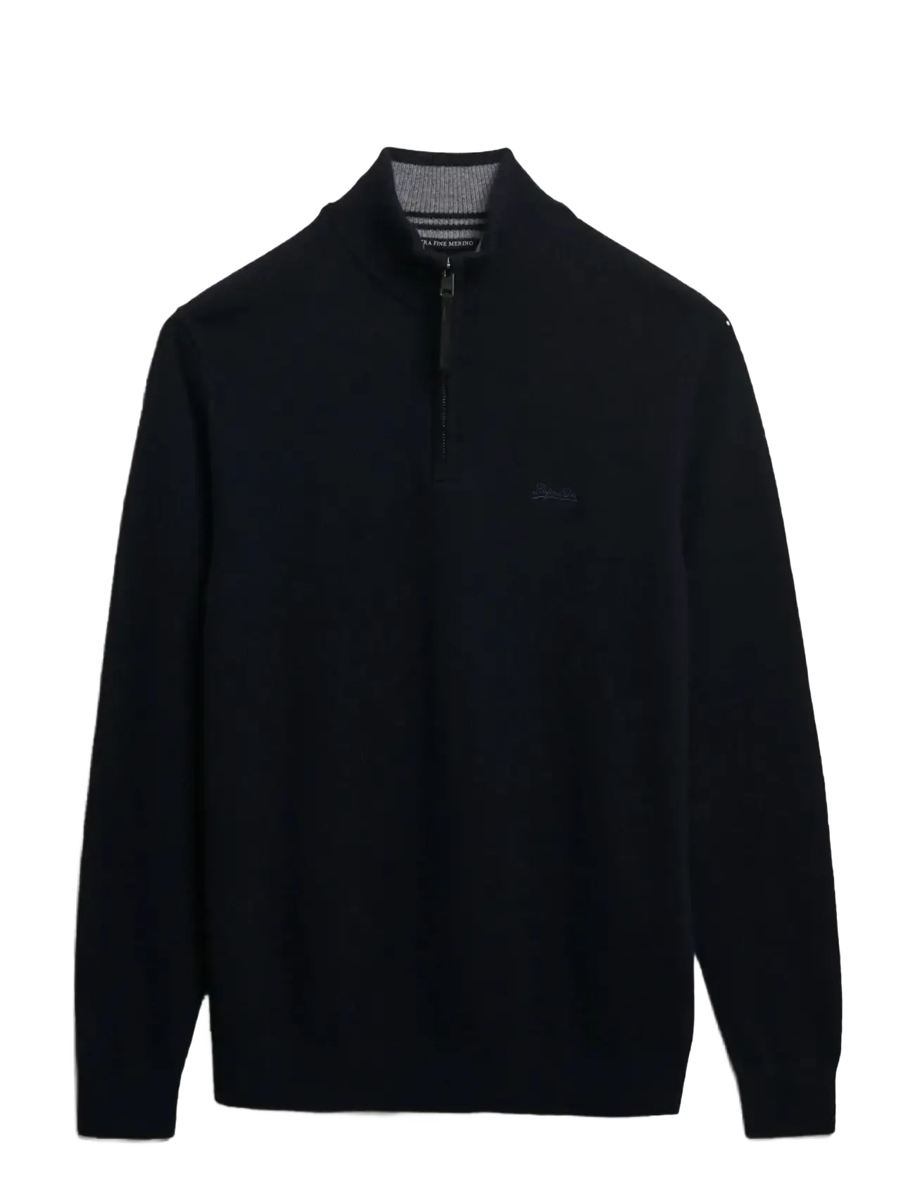 SUPERDRY Wolle Blend Half Zip Jumper Navy - S - Herren