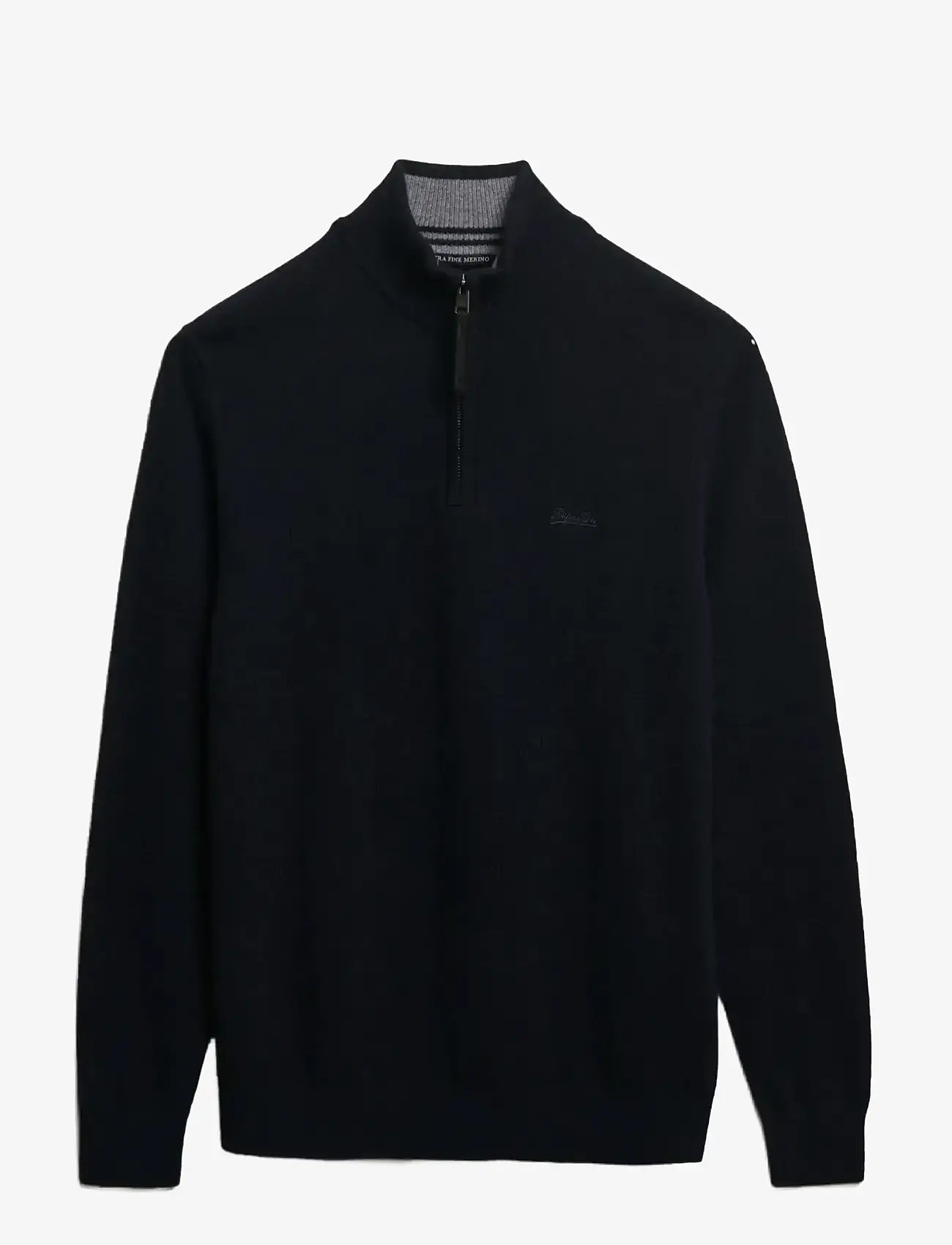 Superdry - WOOL BLEND HALF ZIP JUMPER - pullover mit halbem reißverschluss - charred navy marl - 0