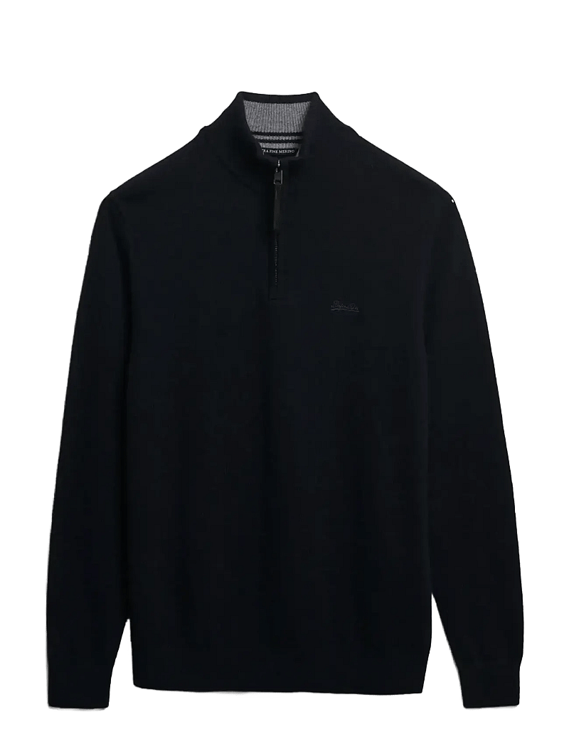 Superdry - WOOL BLEND HALF ZIP JUMPER - pullover mit halbem reißverschluss - charred navy marl - 0
