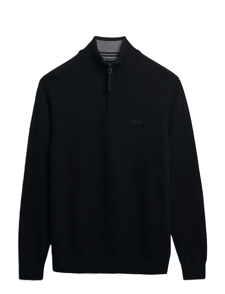 Superdry - WOOL BLEND HALF ZIP JUMPER - tõmblukk-kaelusega džemprid - charred navy marl - 1