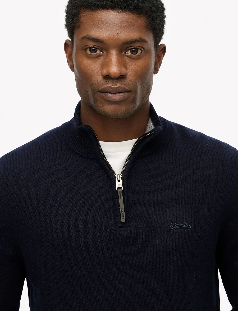 Superdry - WOOL BLEND HALF ZIP JUMPER - tõmblukk-kaelusega džemprid - charred navy marl - 2