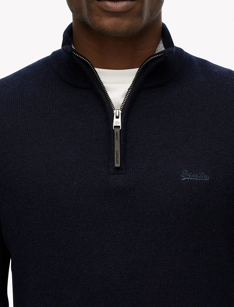 Superdry - WOOL BLEND HALF ZIP JUMPER - swetry zapinane do połowy - charred navy marl - 3
