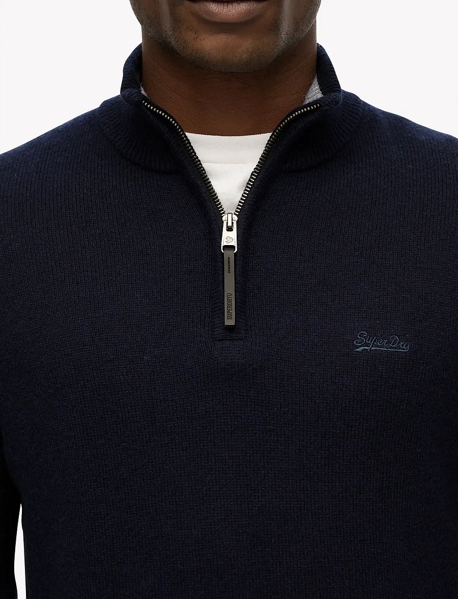 Superdry - WOOL BLEND HALF ZIP JUMPER - tõmblukk-kaelusega džemprid - charred navy marl - 3