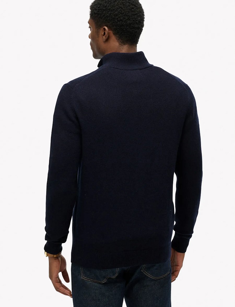 Superdry - WOOL BLEND HALF ZIP JUMPER - tõmblukk-kaelusega džemprid - charred navy marl - 5