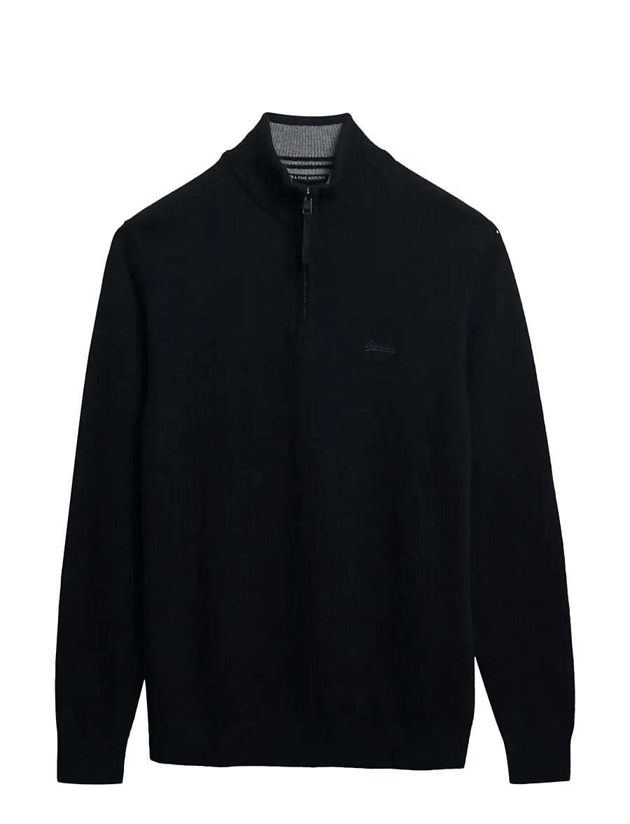 Superdry - WOOL BLEND HALF ZIP JUMPER - half zip jumpers - charred navy marl - 2