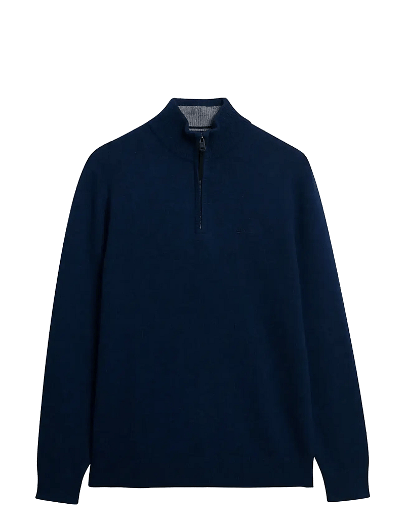 Superdry - WOOL BLEND HALF ZIP JUMPER - tõmblukk-kaelusega džemprid - dusk navy marl - 1