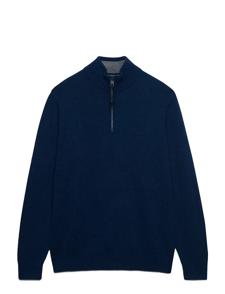 Superdry - WOOL BLEND HALF ZIP JUMPER - half zip jumpers - dusk navy marl - 1