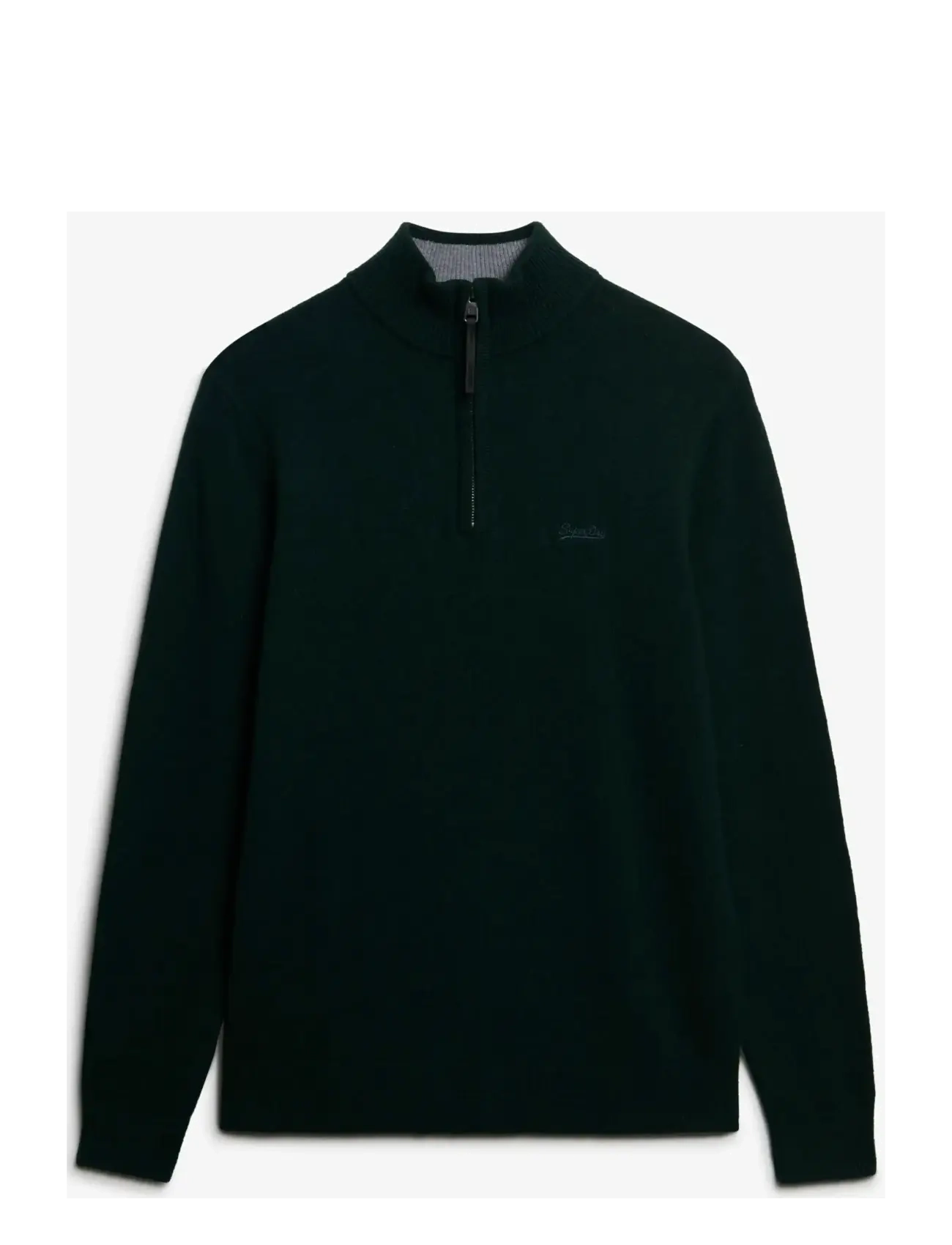 Superdry WOOL BLEND HALF ZIP JUMPER - Kudumid - FOREST GREEN MARL / green