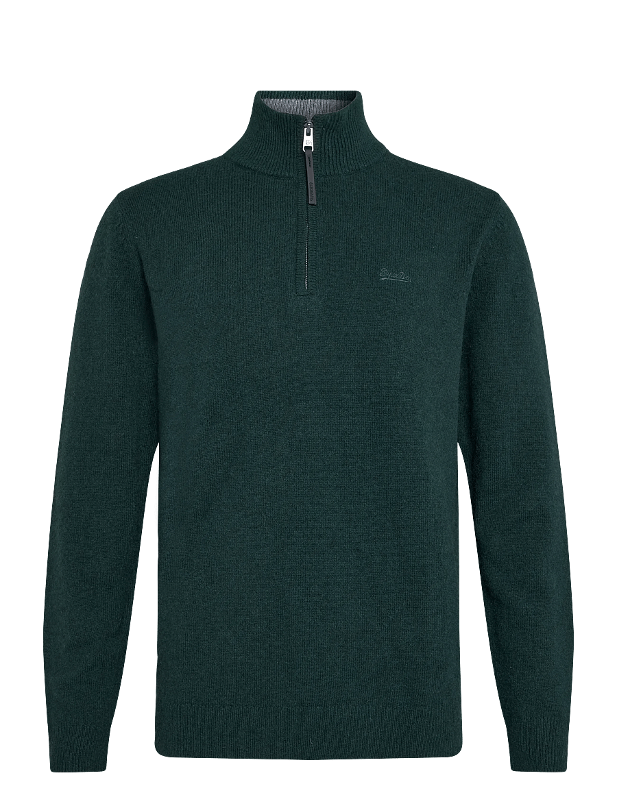 Superdry - WOOL BLEND HALF ZIP JUMPER - poolpika lukuga džemprid - forest green marl - 1