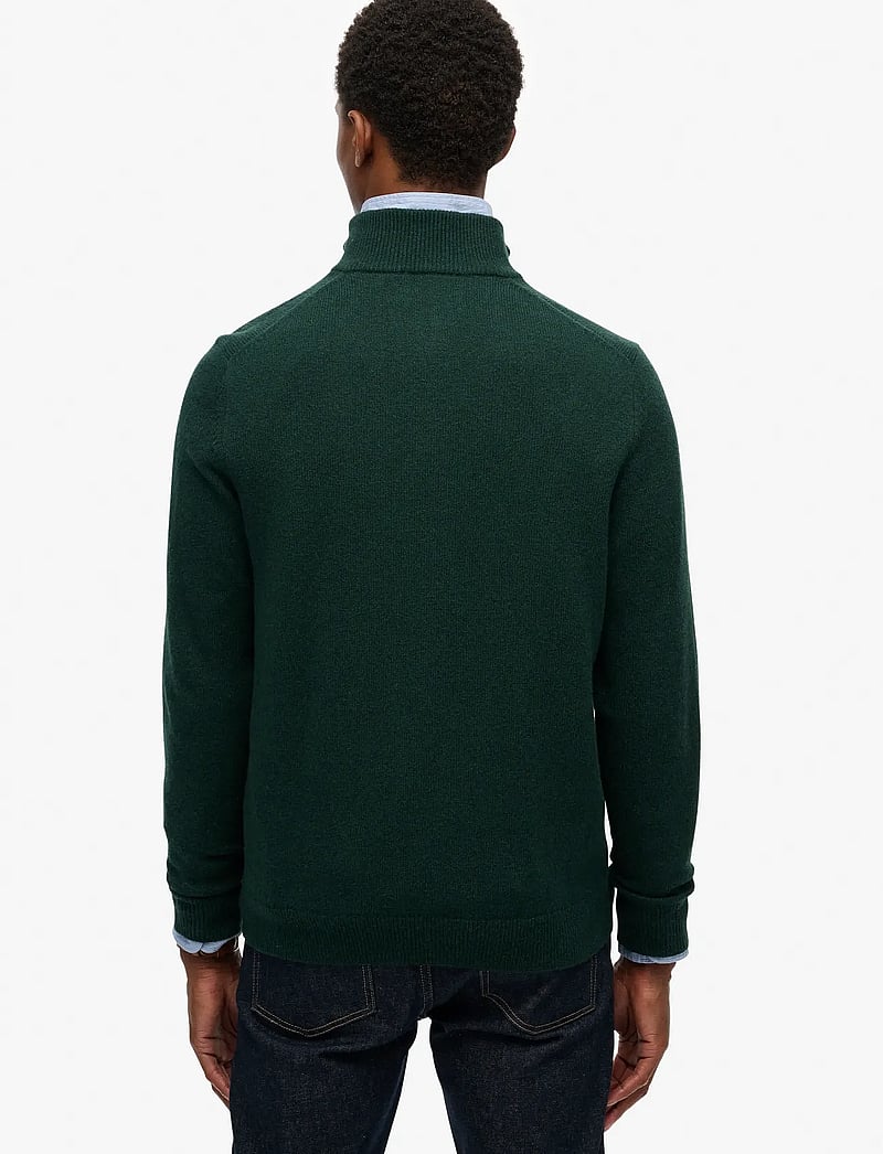 Superdry - WOOL BLEND HALF ZIP JUMPER - tõmblukk-kaelusega džemprid - forest green marl - 4