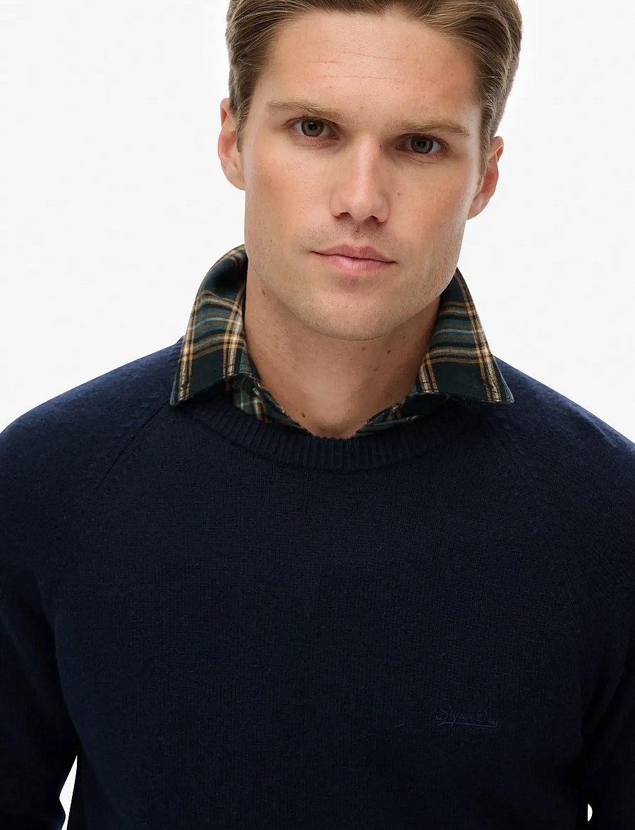 Superdry - WOOL BLEND JUMPER - rundhalsad - charred navy marl - 2