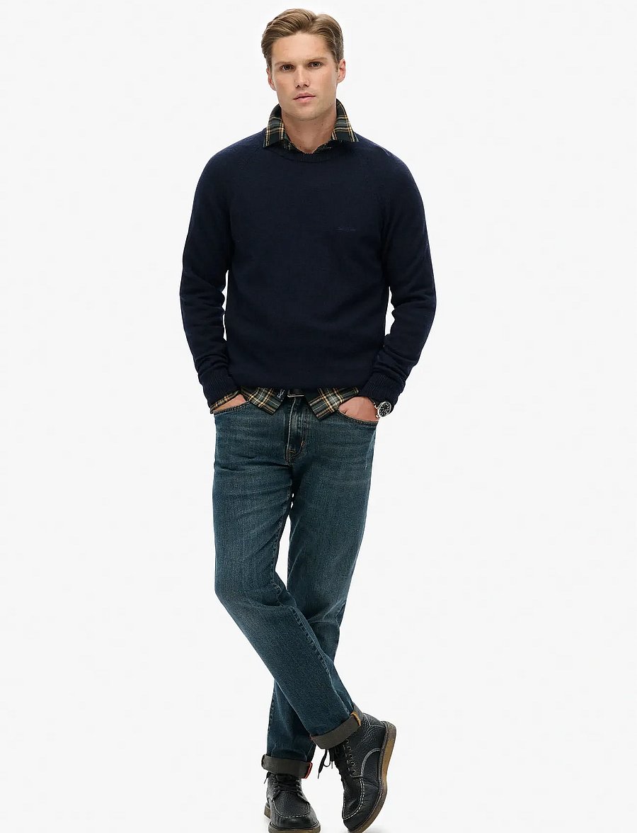 Superdry - WOOL BLEND JUMPER - rundhalsad - charred navy marl - 4