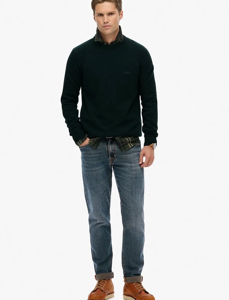 Superdry - WOOL BLEND JUMPER - rund hals - forest green marl - 4