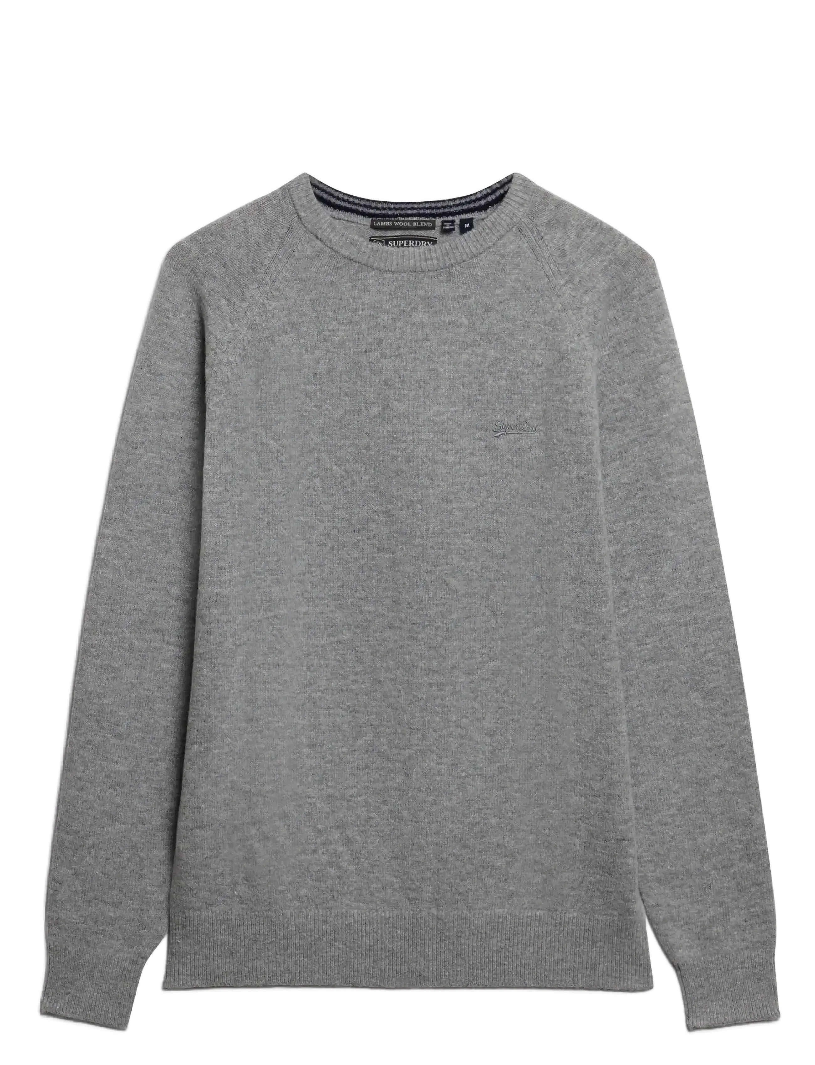 Superdry WOOL BLEND JUMPER - Rundhalsad - LIGHT GREY MARL / grey