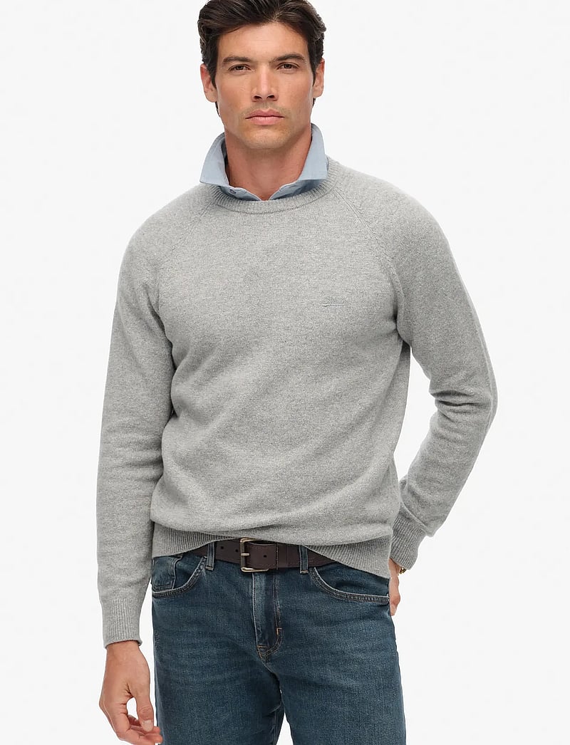 Superdry - WOOL BLEND JUMPER - rund hals - light grey marl - 0