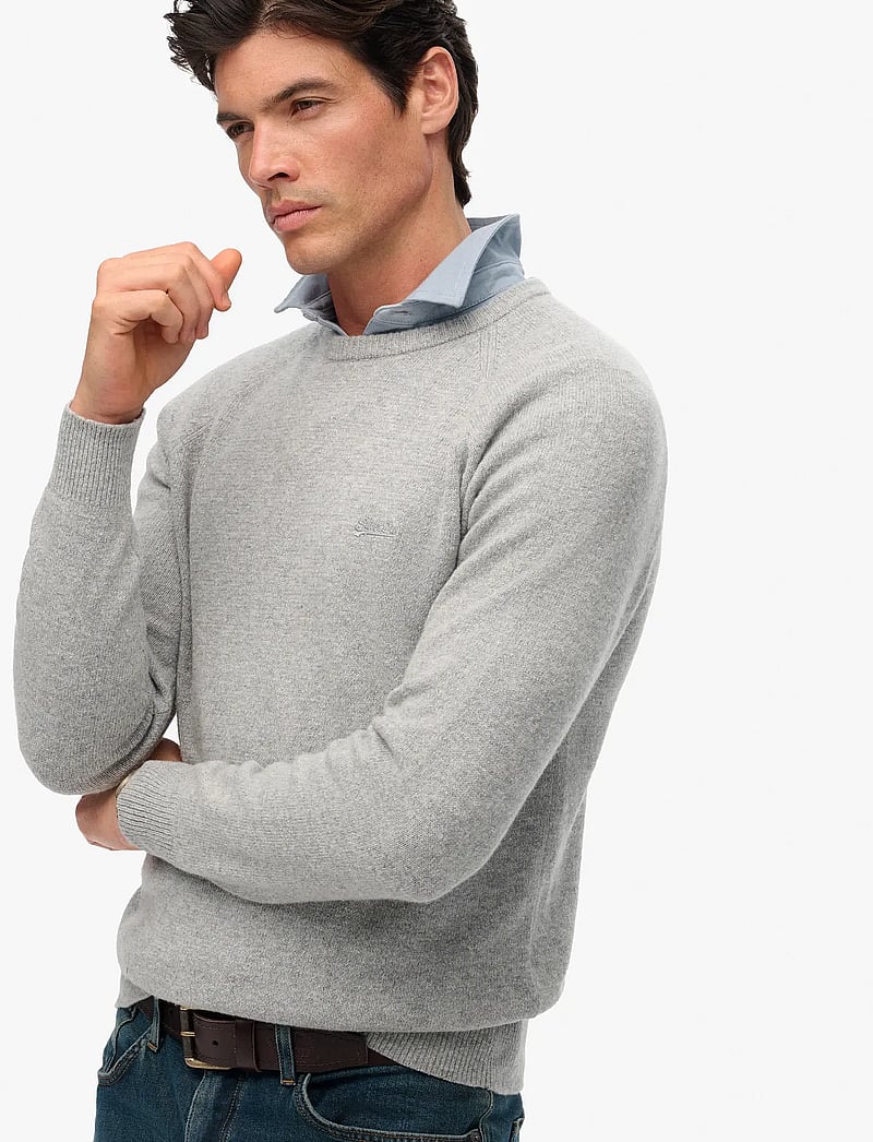 Superdry - WOOL BLEND JUMPER - rund hals - light grey marl - 3