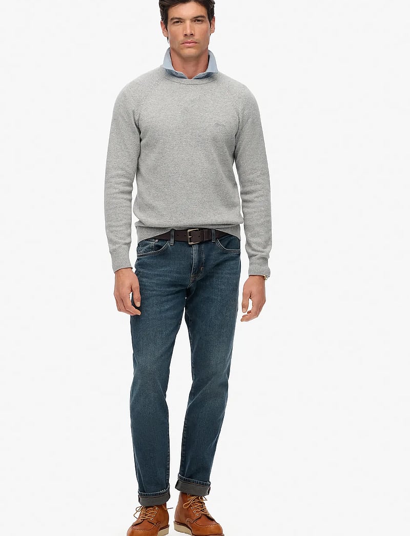 Superdry - WOOL BLEND JUMPER - rund hals - light grey marl - 4