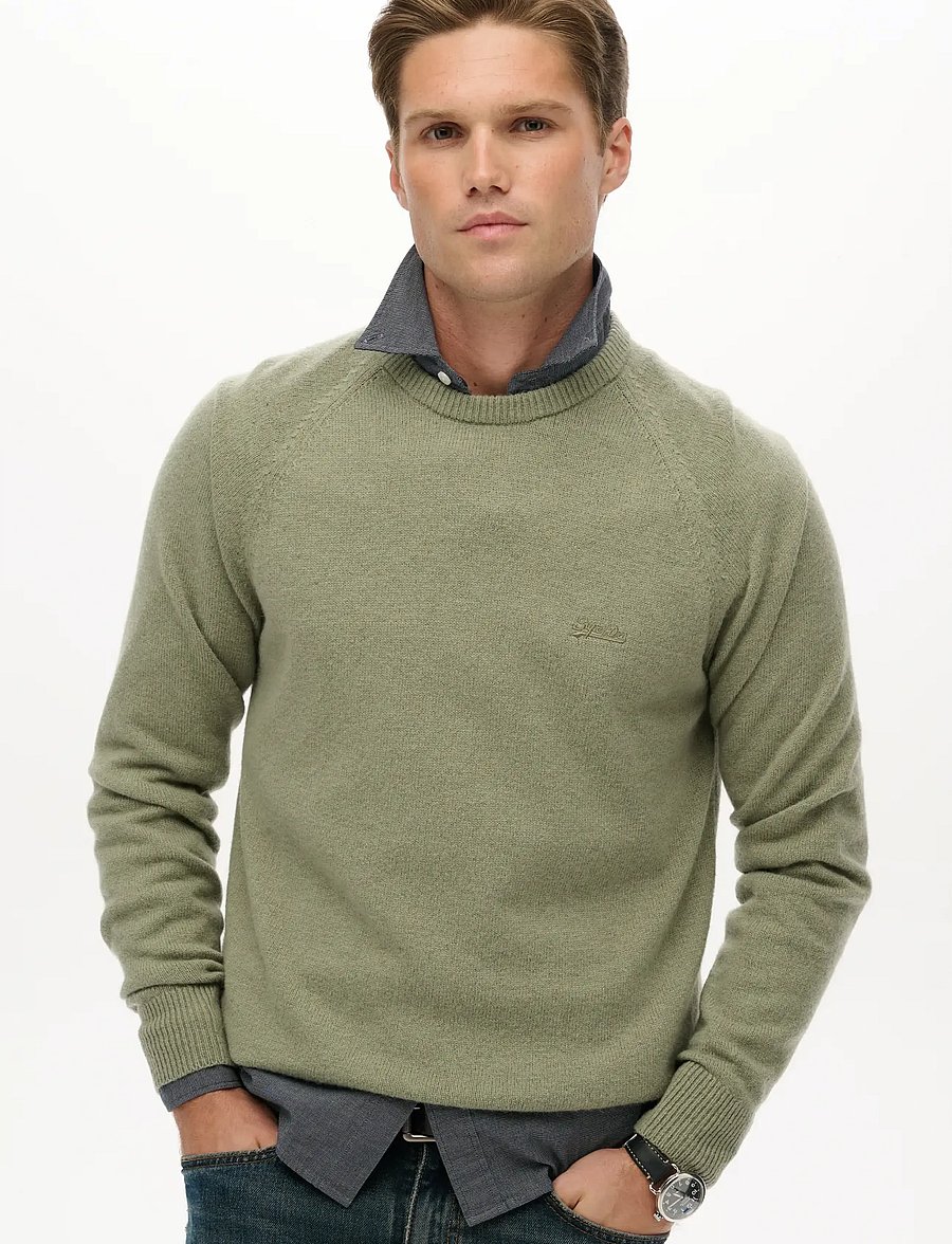 Superdry - WOOL BLEND JUMPER - round necks - light sage - 0