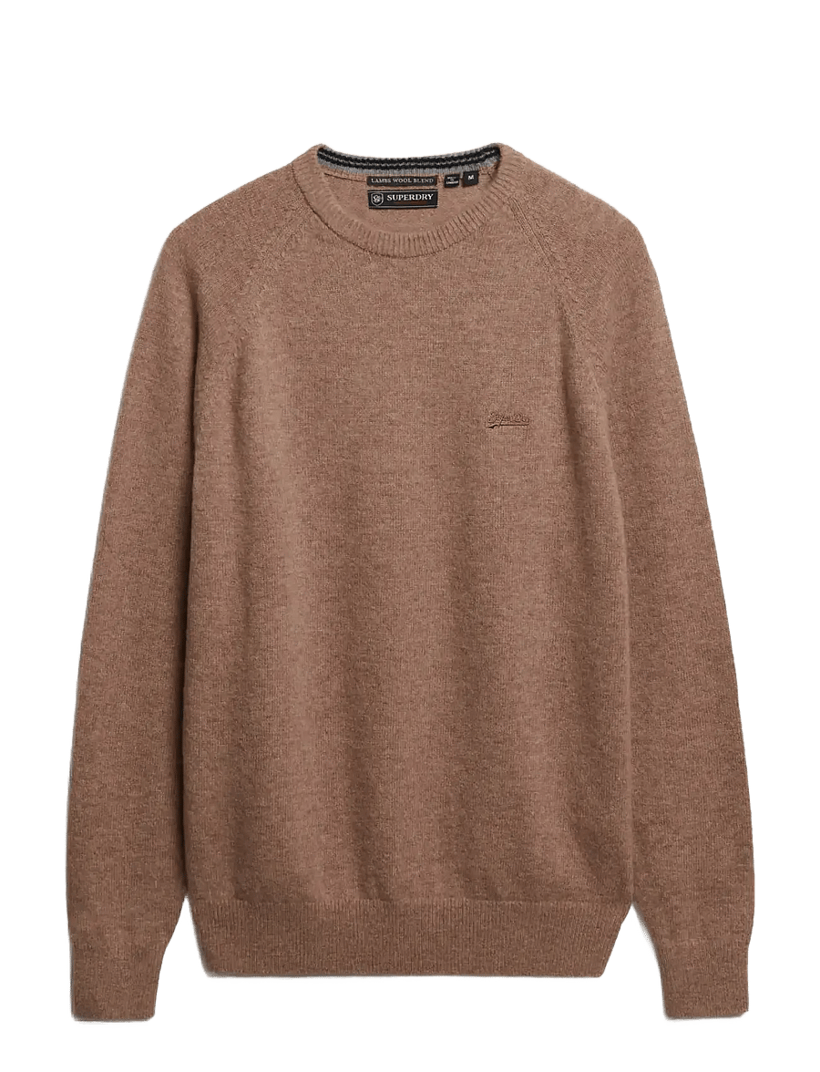 Superdry - WOOL BLEND JUMPER - Ümmarguse kaelusega kudumid - macadamia brown marl - 1