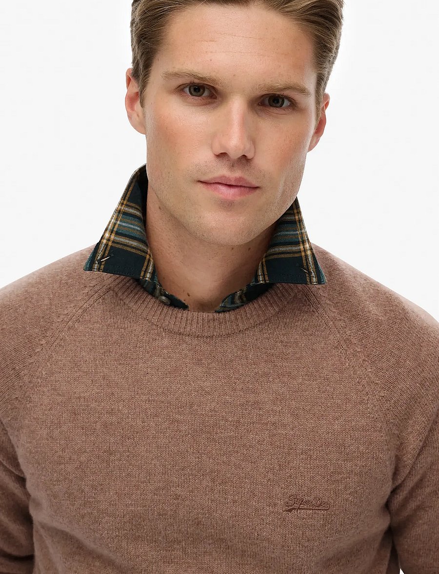 Superdry - WOOL BLEND JUMPER - Ümmarguse kaelusega kudumid - macadamia brown marl - 2