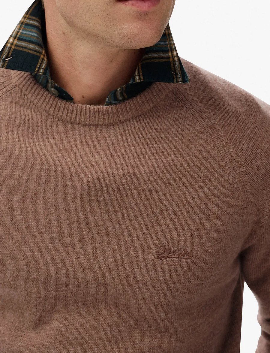 Superdry - WOOL BLEND JUMPER - Ümmarguse kaelusega kudumid - macadamia brown marl - 3