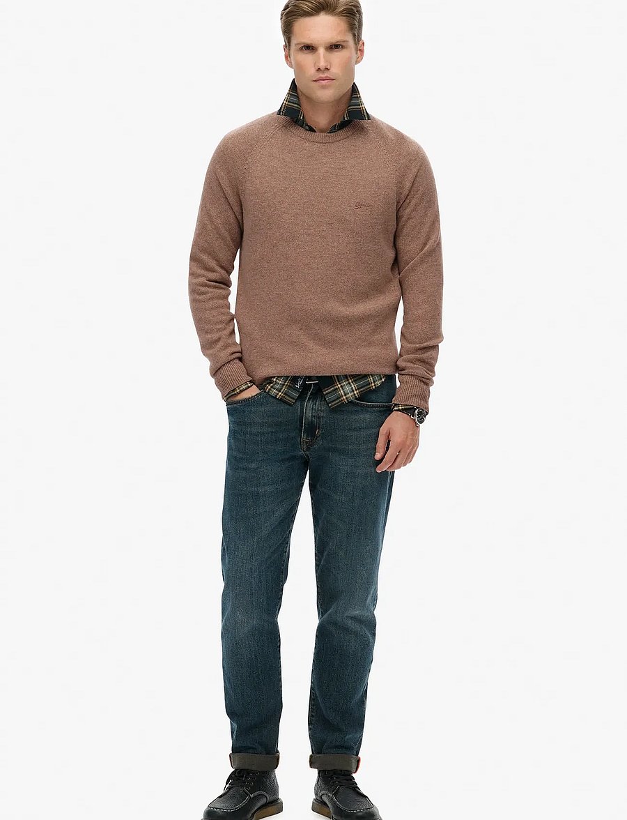 Superdry - WOOL BLEND JUMPER - Ümmarguse kaelusega kudumid - macadamia brown marl - 4