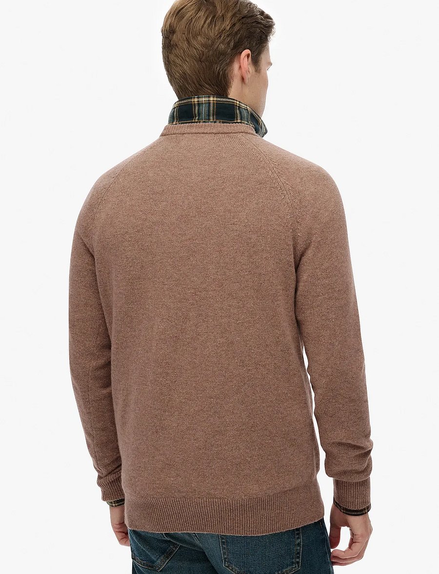 Superdry - WOOL BLEND JUMPER - Ümmarguse kaelusega kudumid - macadamia brown marl - 5
