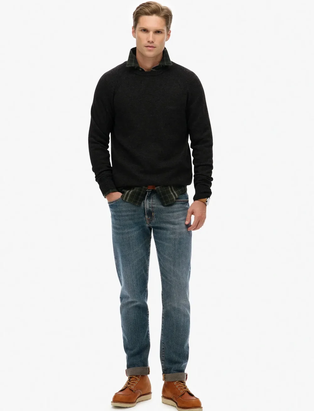 Superdry - WOOL BLEND JUMPER - pyöreäaukkoiset - midnight charcoal marl - 5