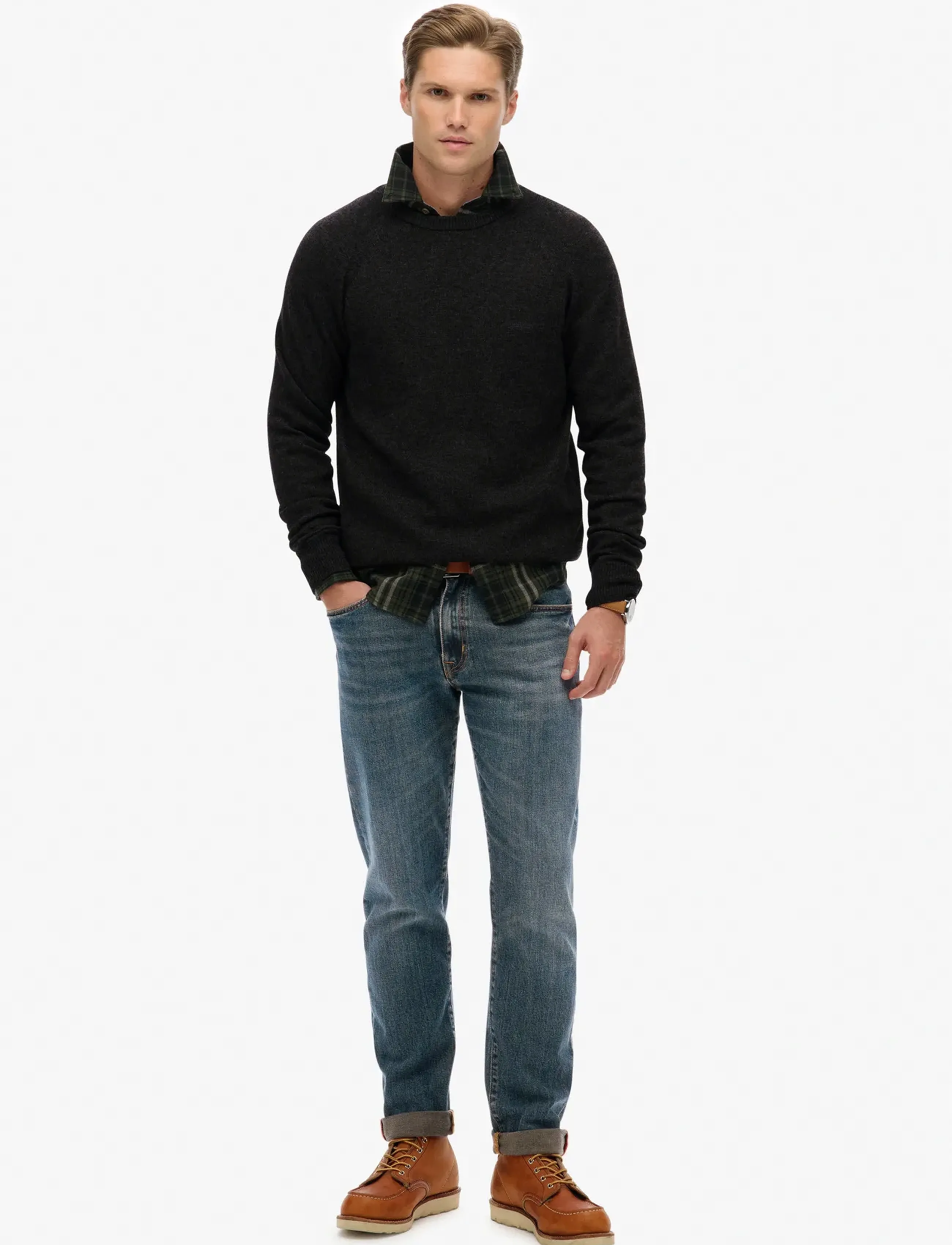 Superdry - WOOL BLEND JUMPER - strickmode - midnight charcoal marl - 5