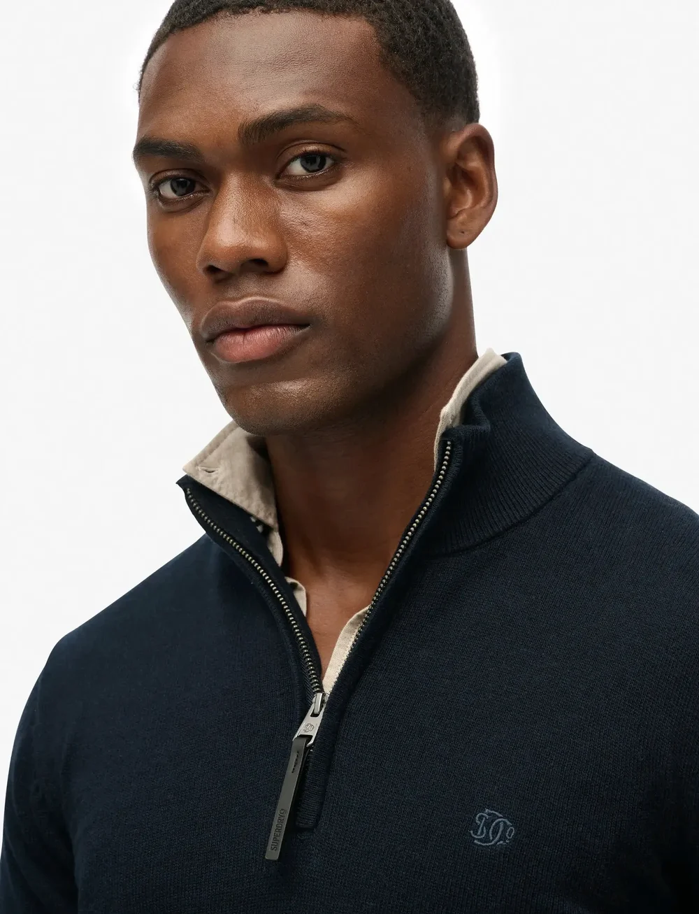 Superdry - ESSENTIALS COTTON HALF ZIP - half zip-tröjor - eclipse navy marl - 2