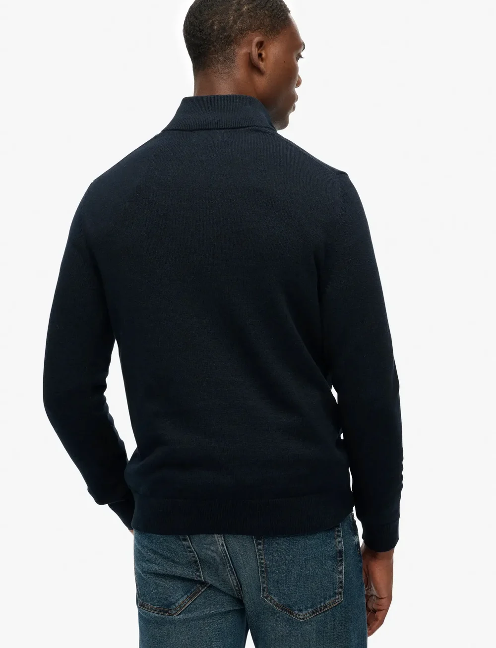 Superdry - ESSENTIALS COTTON HALF ZIP - half zip-tröjor - eclipse navy marl - 5
