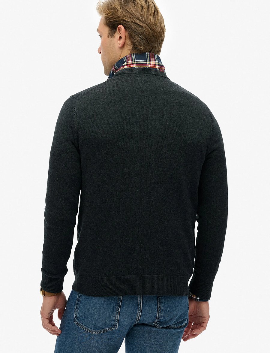 Superdry - ESSENTIALS COTTON JUMPER - rundhals - charcoal marl - 3