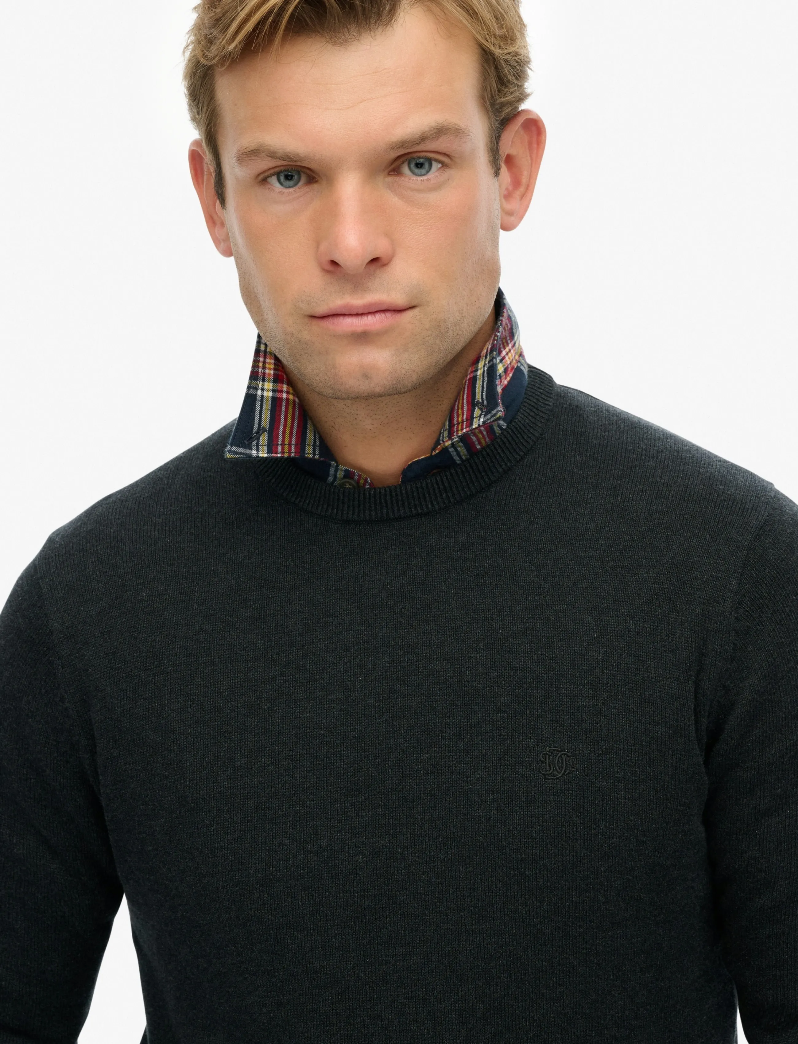 Superdry - ESSENTIALS COTTON JUMPER - rundhals - charcoal marl - 4