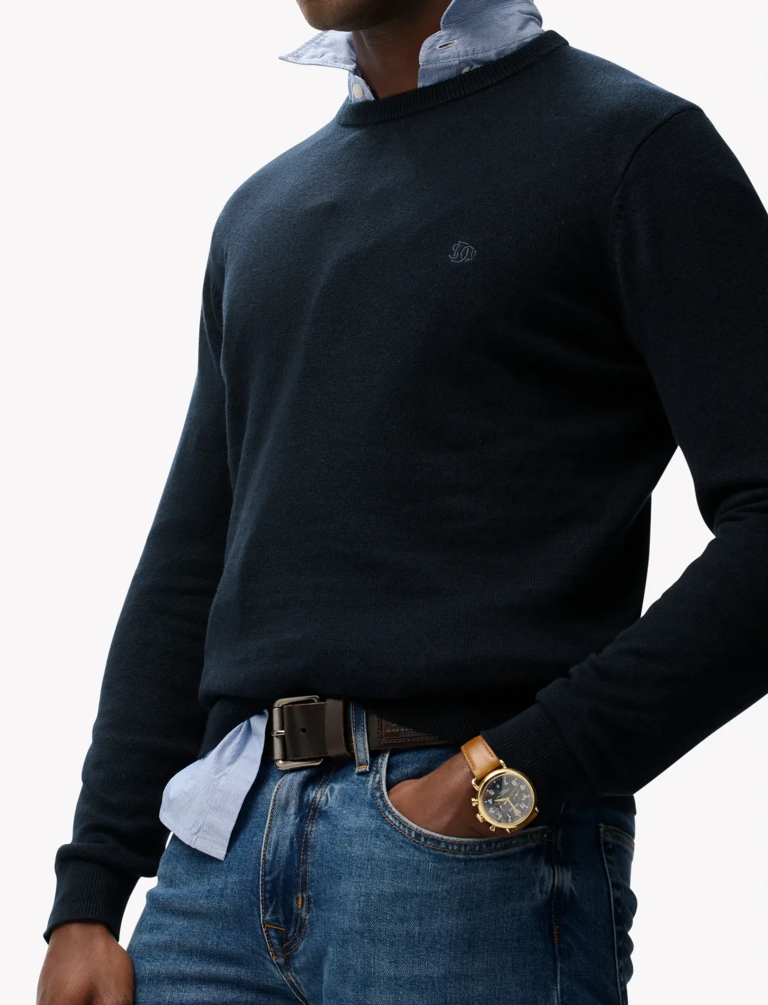 Superdry - ESSENTIALS COTTON JUMPER - basic-strickmode - eclipse navy marl - 4