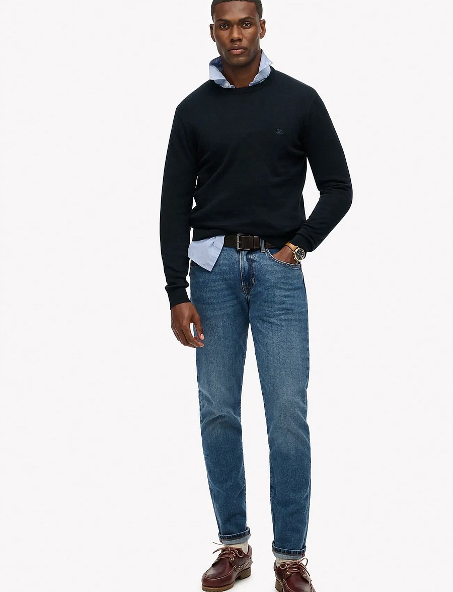 Superdry - ESSENTIALS COTTON JUMPER - rundhals - eclipse navy marl - 5