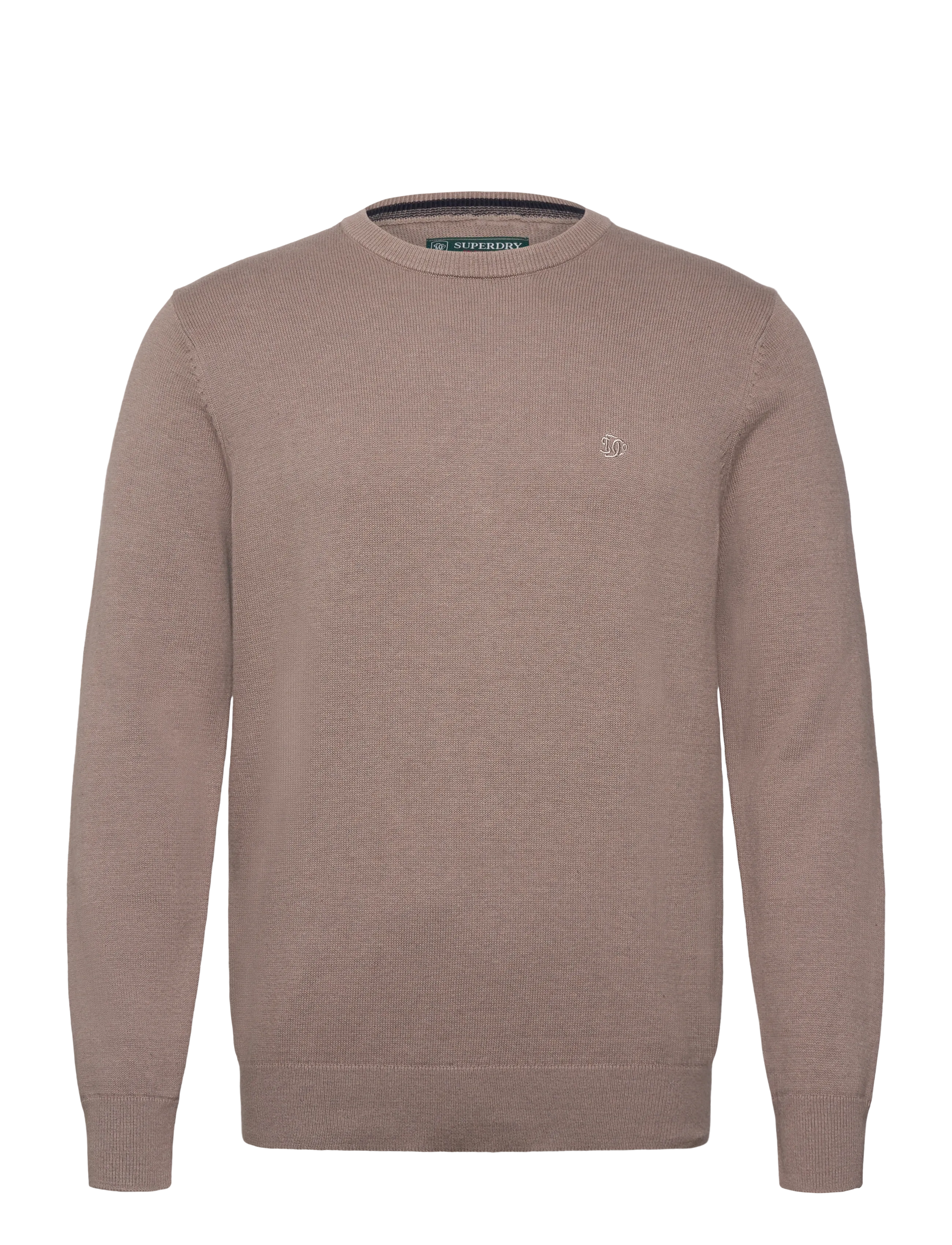 Superdry ESSENTIALS COTTON JUMPER - Strickmode - HUSK BROWN MARL / beige