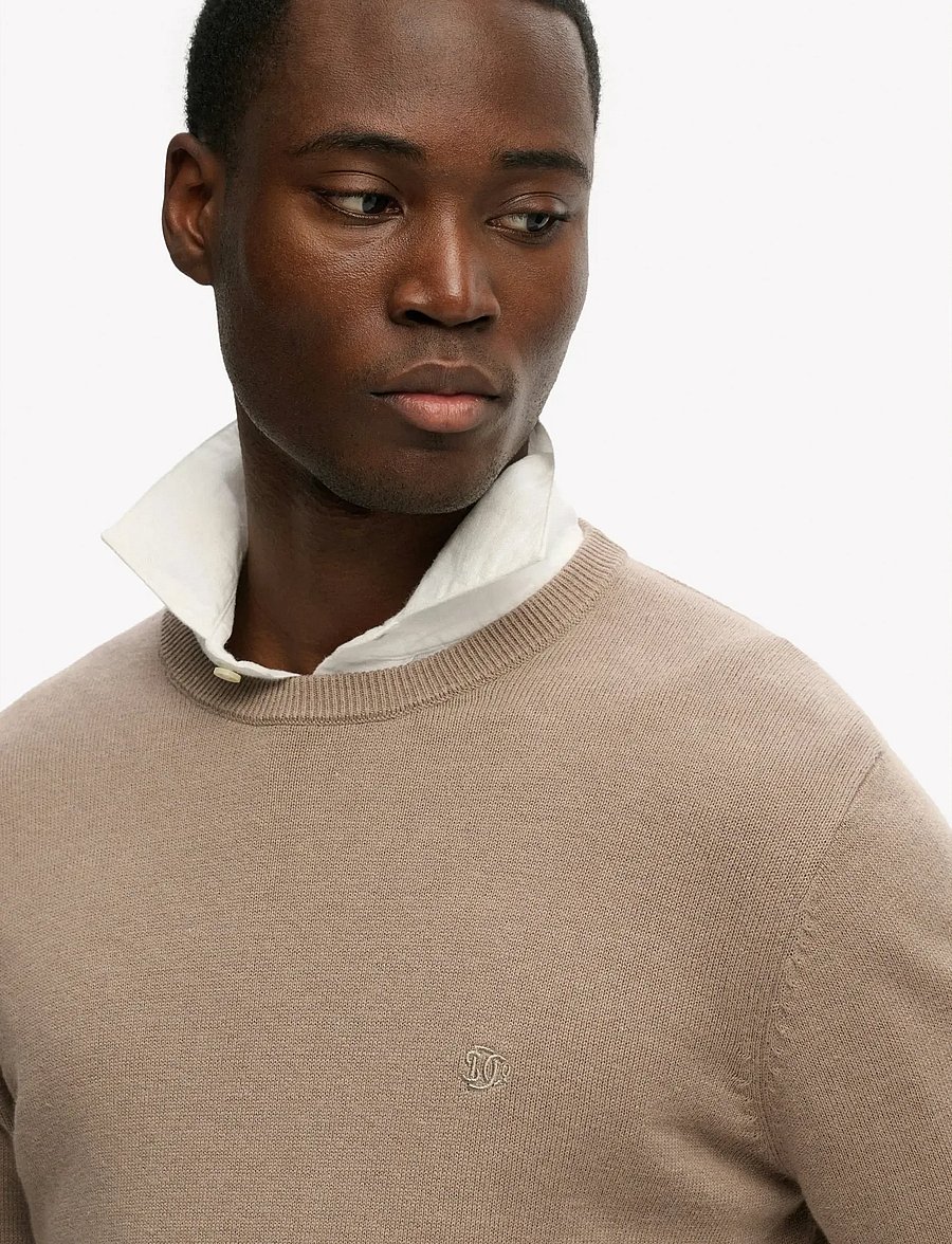 Superdry - ESSENTIALS COTTON JUMPER - round necks - husk brown marl - 4