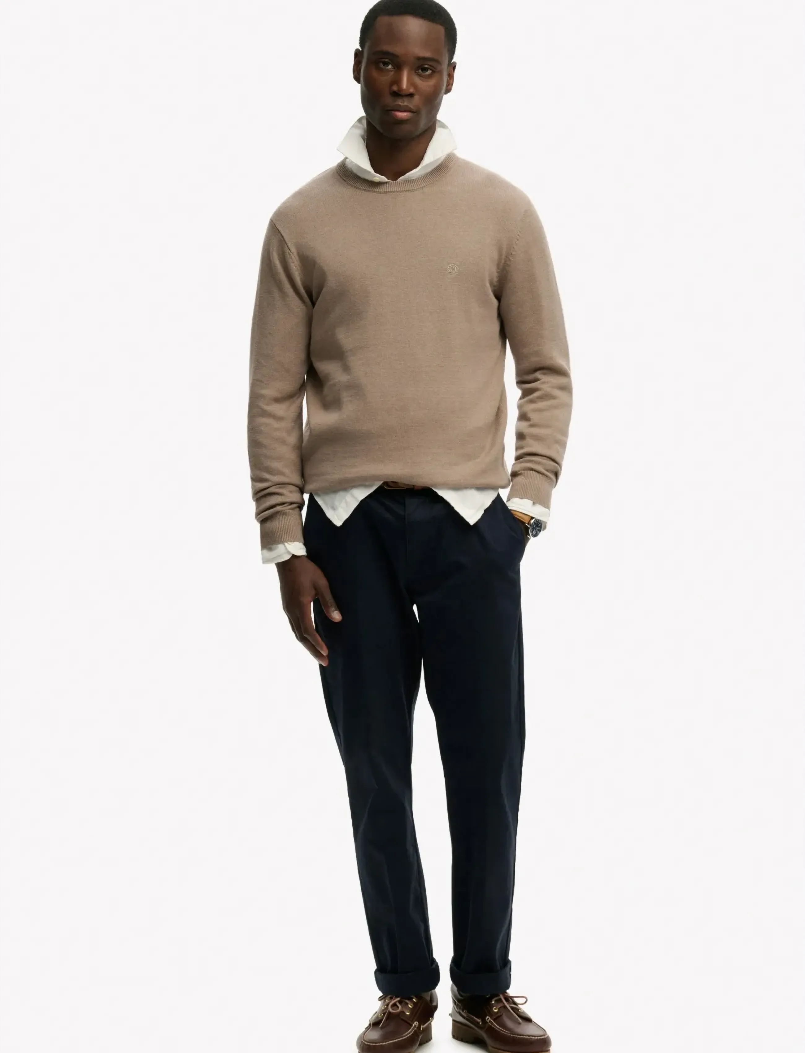 Superdry - ESSENTIALS COTTON JUMPER - round necks - husk brown marl - 5