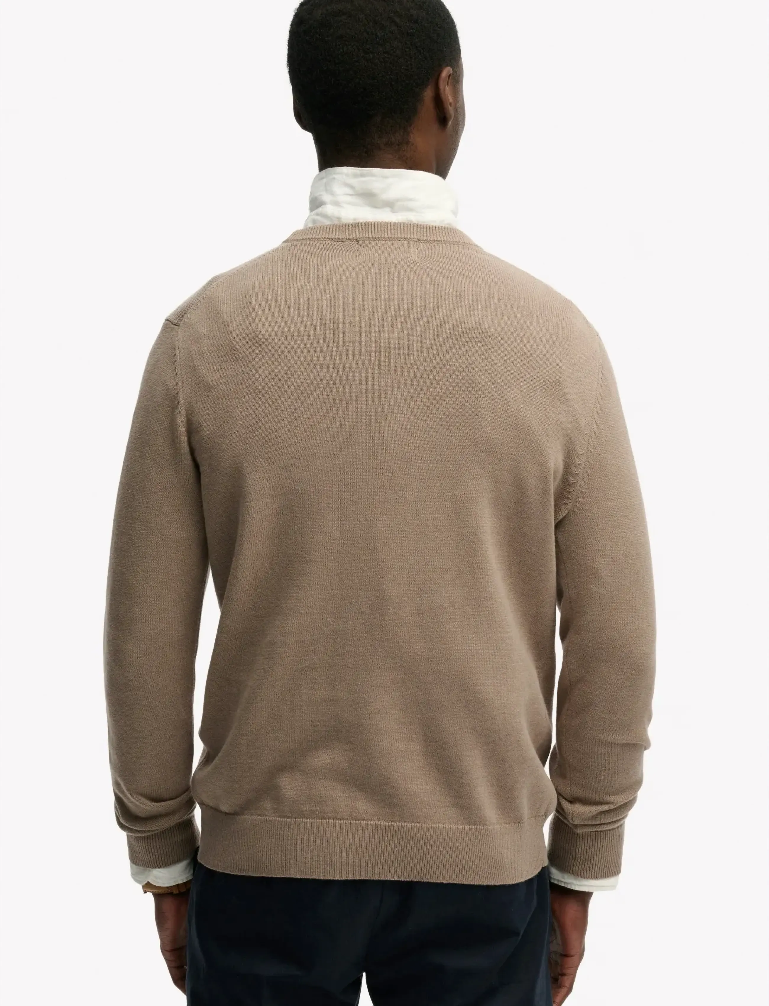 Superdry ESSENTIALS COTTON JUMPER - Kudumid - HUSK BROWN MARL / beige