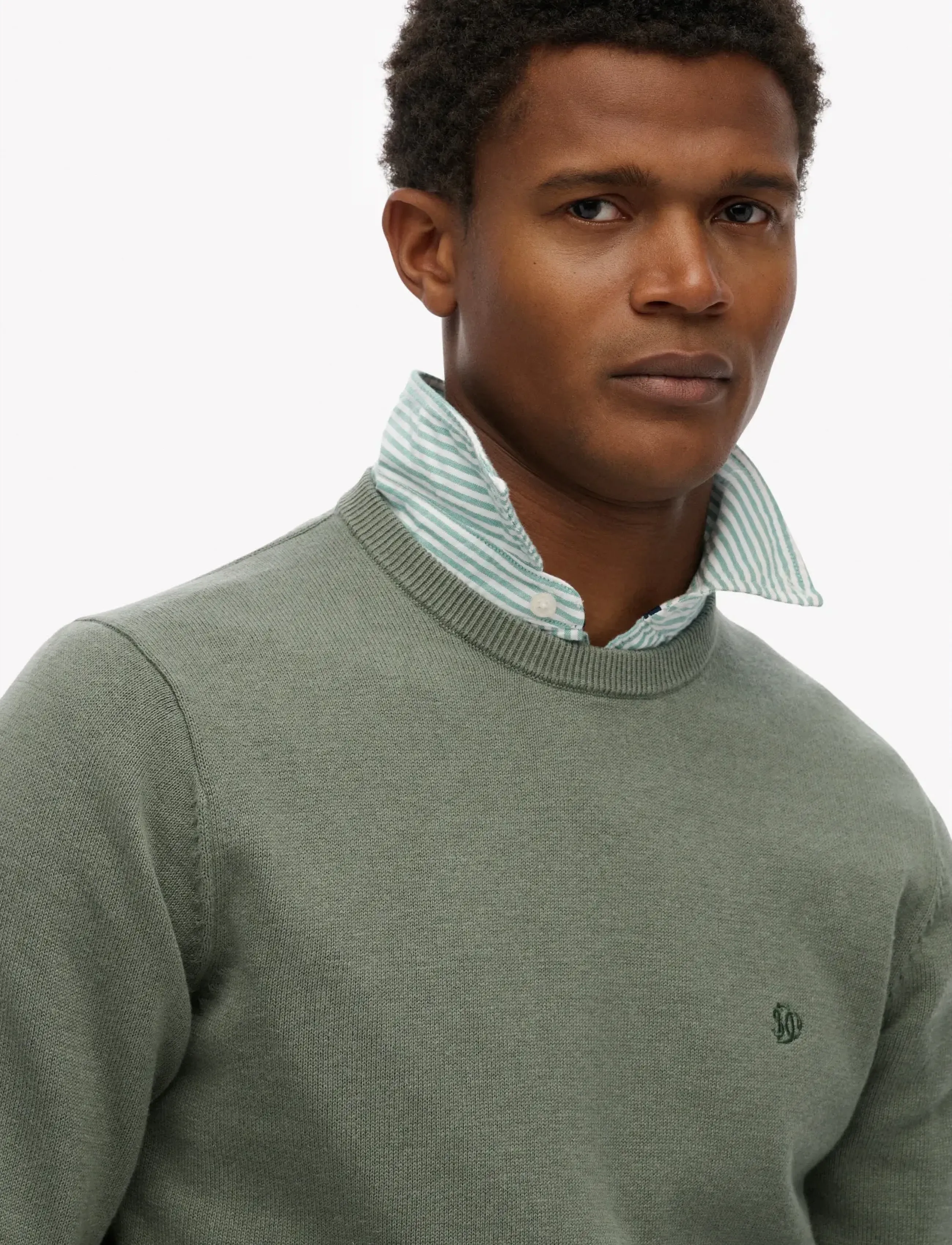 Superdry Essentials Cotton Jumper, Mænd, Rundhalset Jumper, Kakigrøn, Str: XL