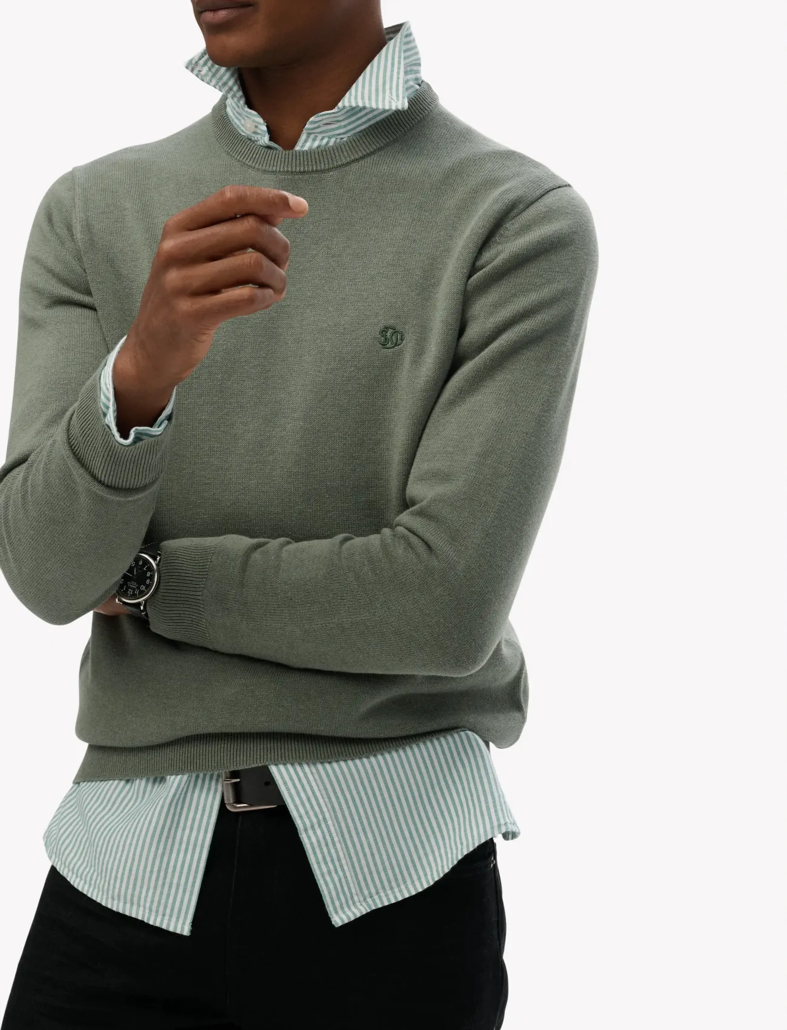 Superdry - ESSENTIALS COTTON JUMPER - tavalised kudumid - lily pad green marl - 3