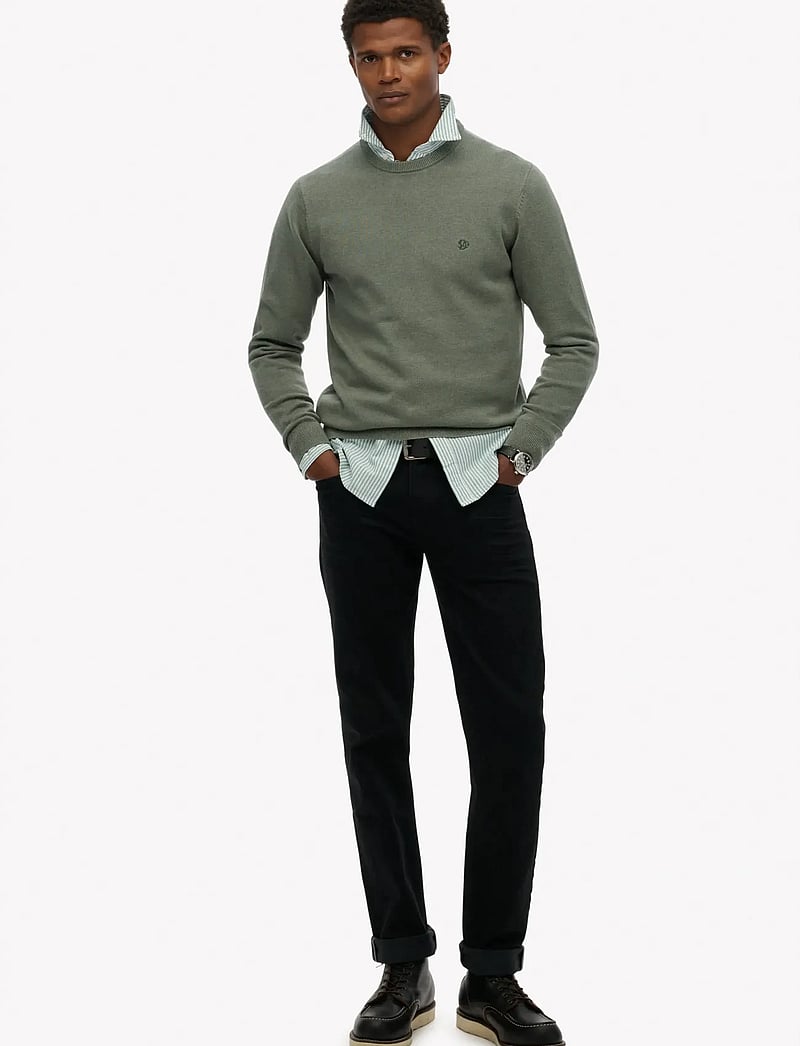 Superdry - ESSENTIALS COTTON JUMPER - rund hals - lily pad green marl - 4