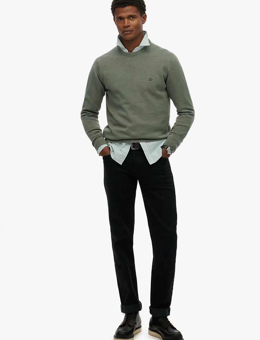 Superdry - ESSENTIALS COTTON JUMPER - Ümmarguse kaelusega kudumid - lily pad green marl - 4