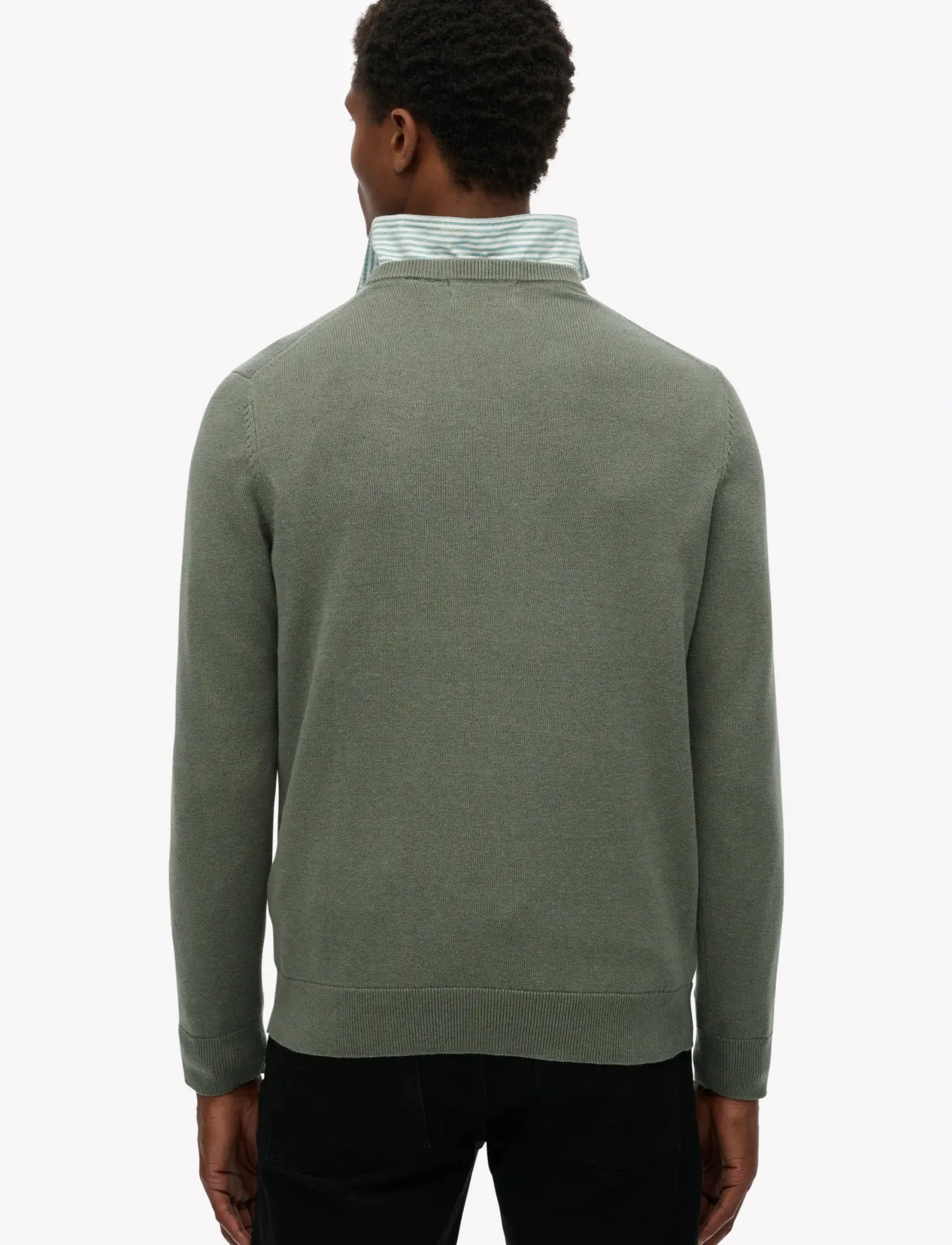 Superdry - ESSENTIALS COTTON JUMPER - tavalised kudumid - lily pad green marl - 5