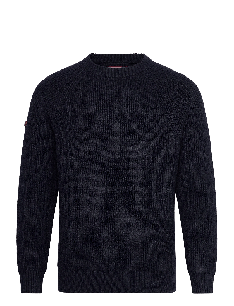 Superdry - CHUNKY RAGLAN JUMPER - Ümmarguse kaelusega kudumid - eclipse navy - 1