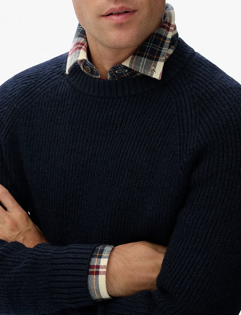 Superdry - CHUNKY RAGLAN JUMPER - Ümmarguse kaelusega kudumid - eclipse navy - 4