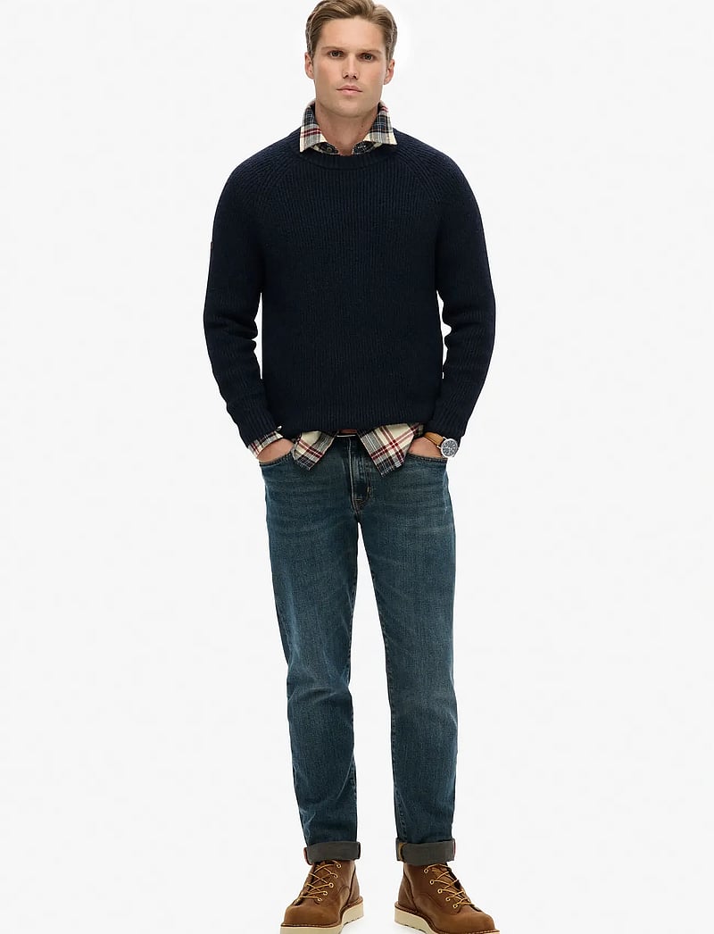 Superdry - CHUNKY RAGLAN JUMPER - Ümmarguse kaelusega kudumid - eclipse navy - 5