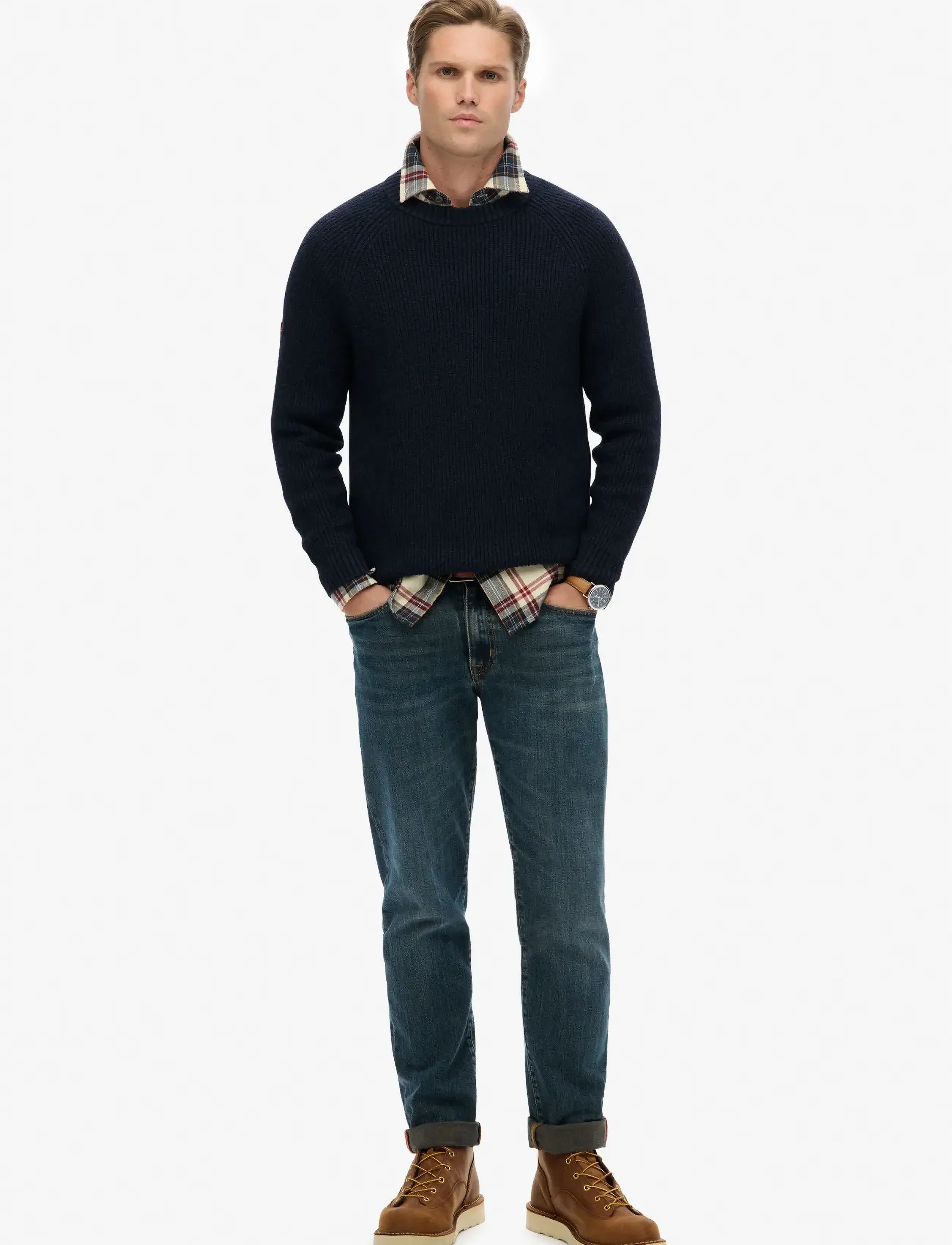 Superdry - CHUNKY RAGLAN JUMPER - rundhals - eclipse navy - 5