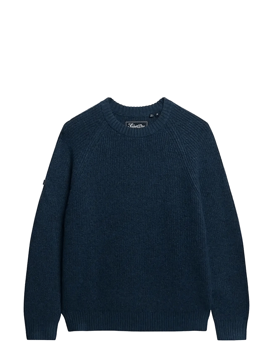 Superdry - CHUNKY RAGLAN JUMPER - Ümmarguse kaelusega kudumid - ink - 1