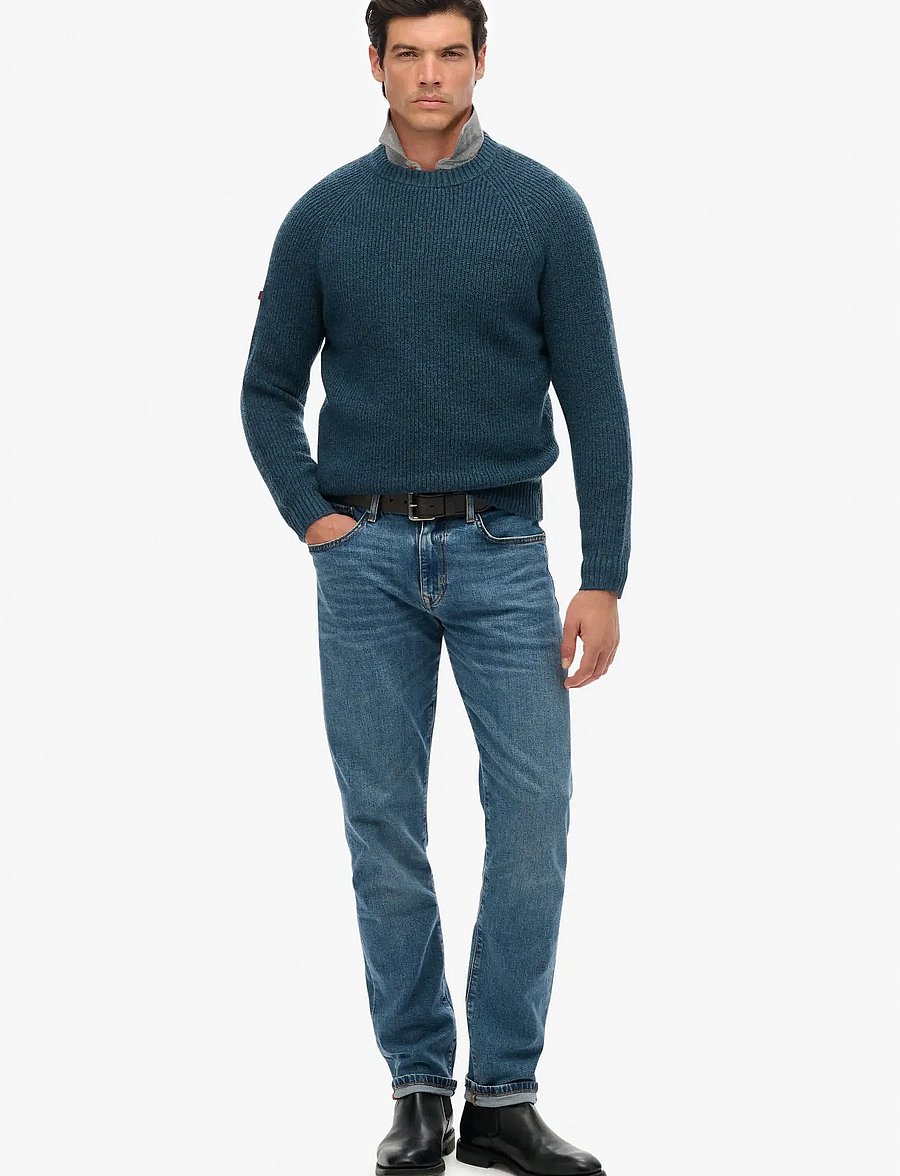 Superdry - CHUNKY RAGLAN JUMPER - Ümmarguse kaelusega kudumid - ink - 4